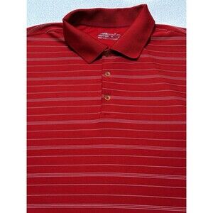 Nike Golf Red Striped Fit Dry Short Sleeve Polo Shirt 256650-612 XXL 2XL